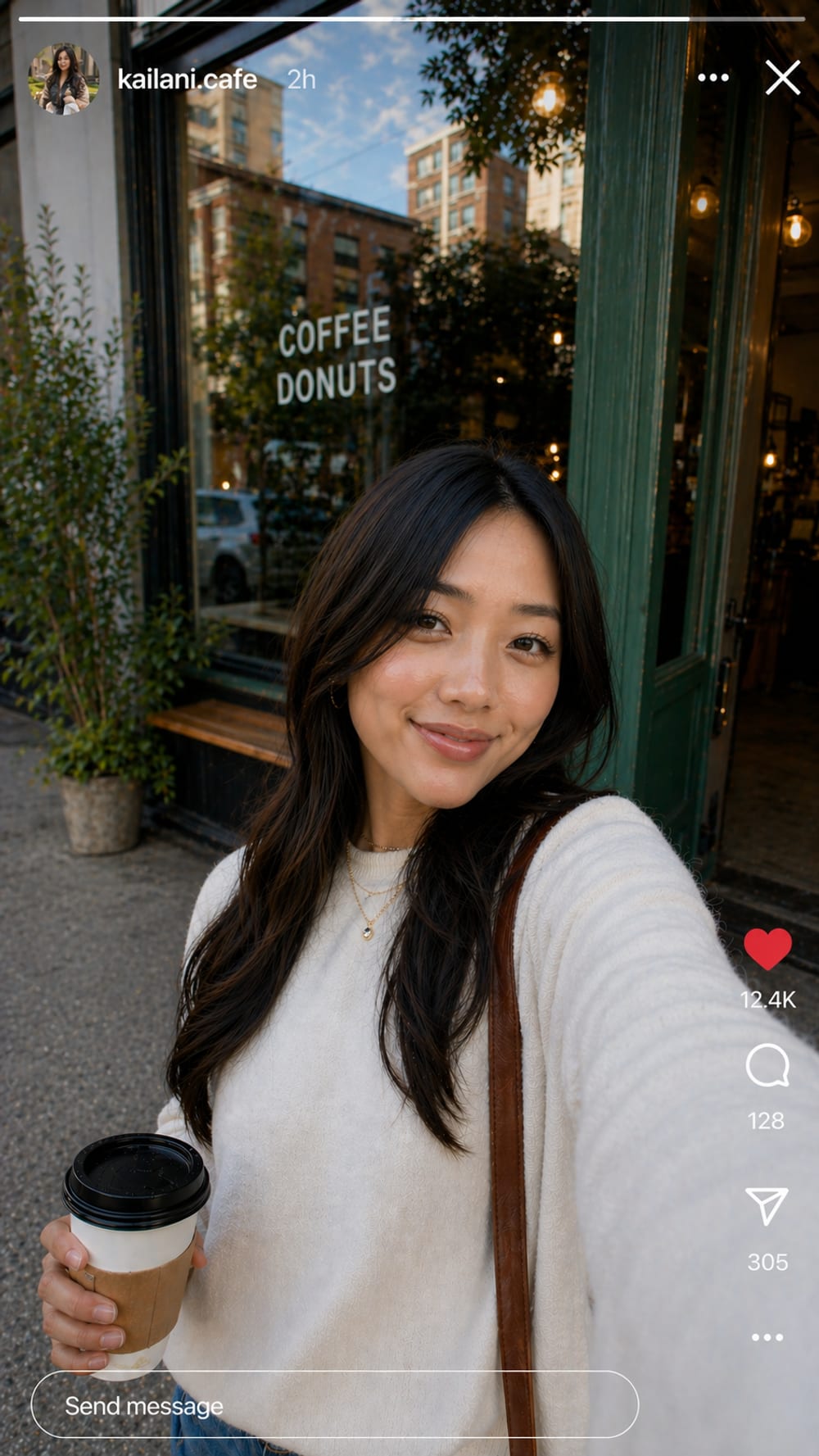 Hyper creator posting from a local cafe
